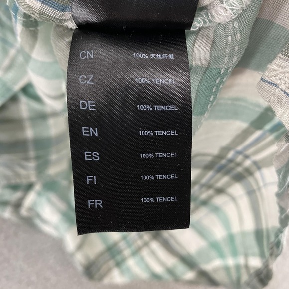 Kuhl Popover Shirt Womens Large Green Plaid Roll Tab Sleeve Tencel Lightweight - Picture 8 of 13